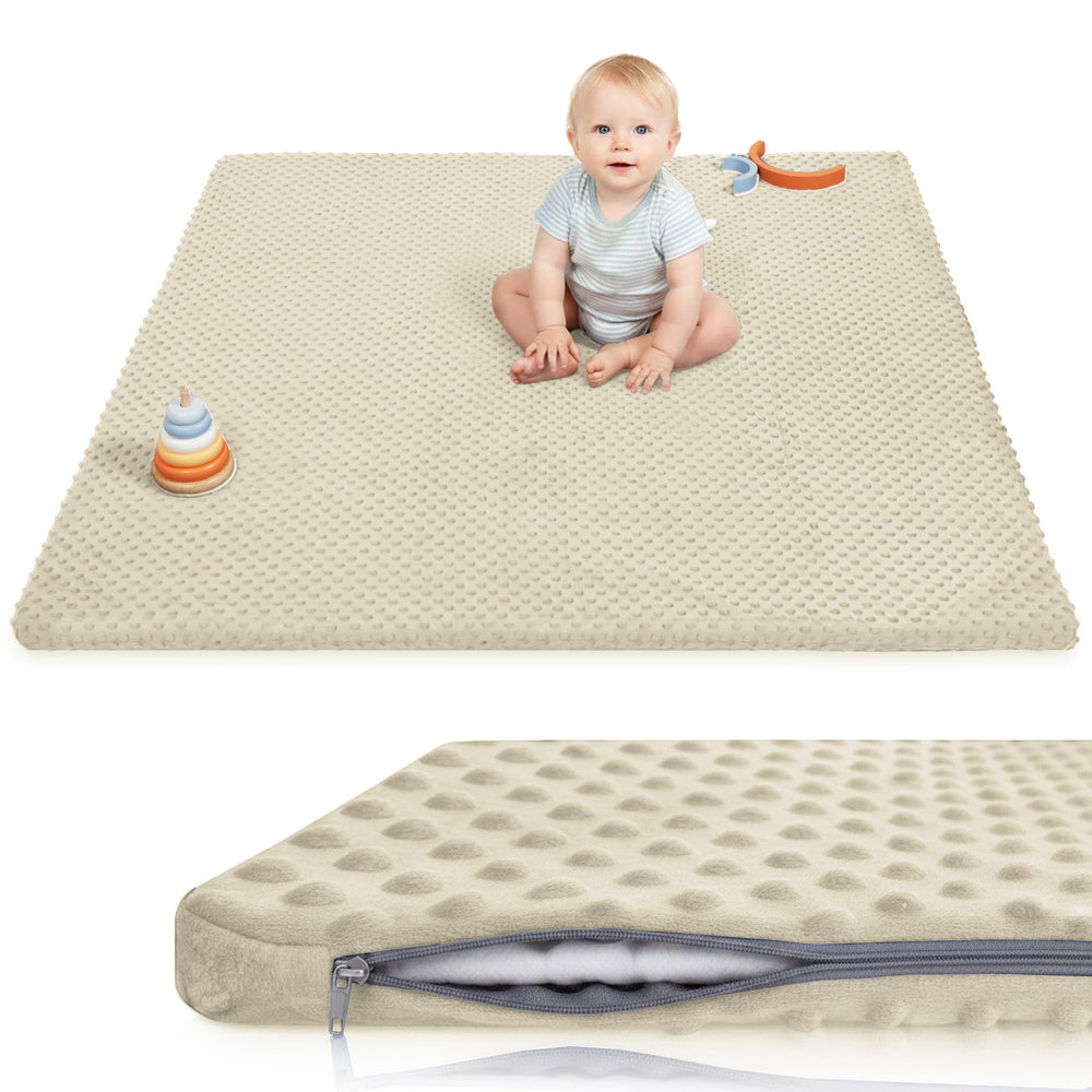 Huloo Sleep baby floor mat beige cover for safe crawling and playtime