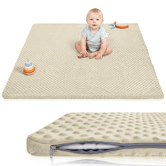 Huloo Sleep baby floor mat beige cover for safe crawling and playtime
