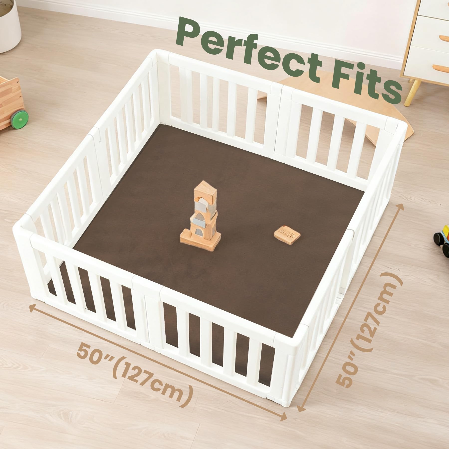 Huloo Sleep play mat 50x50 offers roomy surface for crawling and group play
