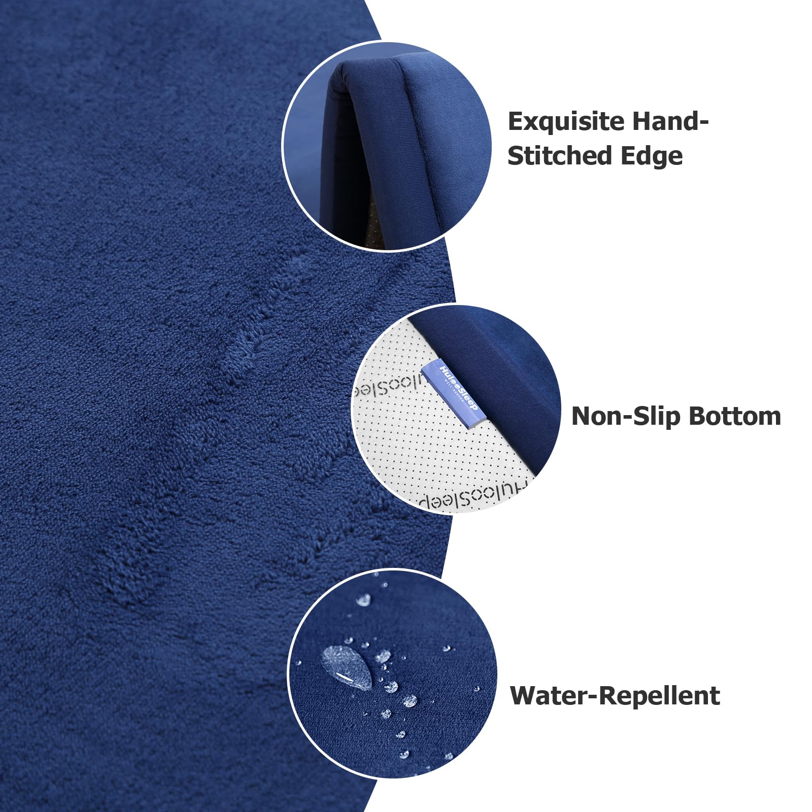 Huloo Sleep dark blue tatami mat laid on floor beside crib
