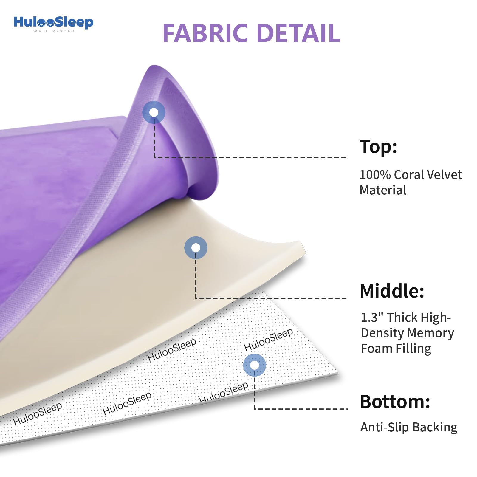 Easy to clean Huloo Sleep mat with quick vacuum and damp wipe