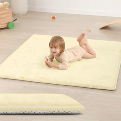 Huloo Sleep baby play mat closeup shows plush foam cushioning for crawlers.