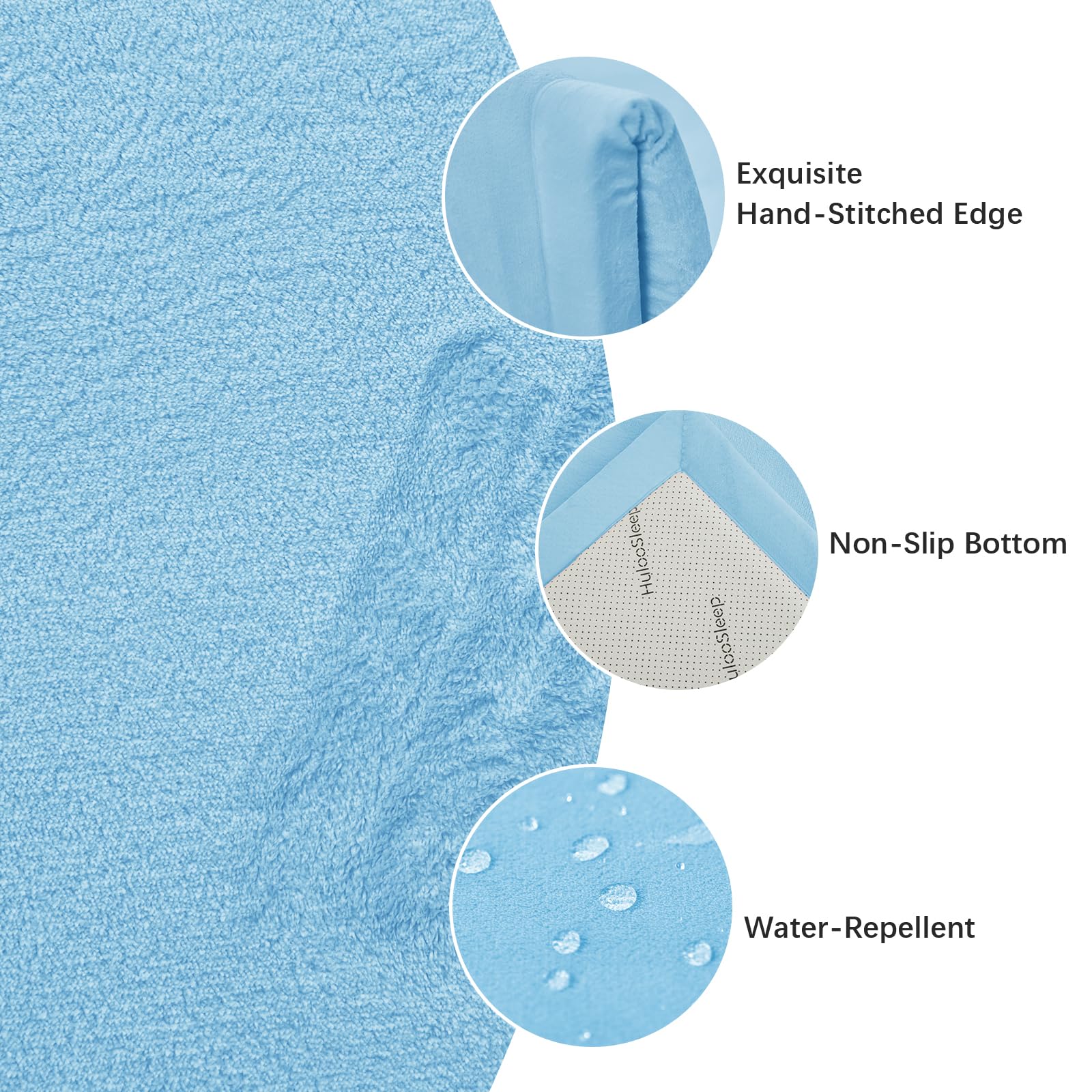 Huloo Sleep Baby Play Mat close-up on foam structure for comfort and support.