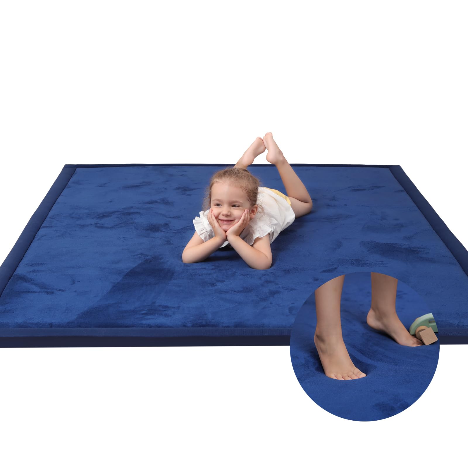 Huloo Sleep memory foam baby play mat with 1-3 inch thickness for cozy tummy time.