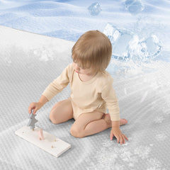 Huloo Sleep mat with non-slip back keeps play area safely in place.