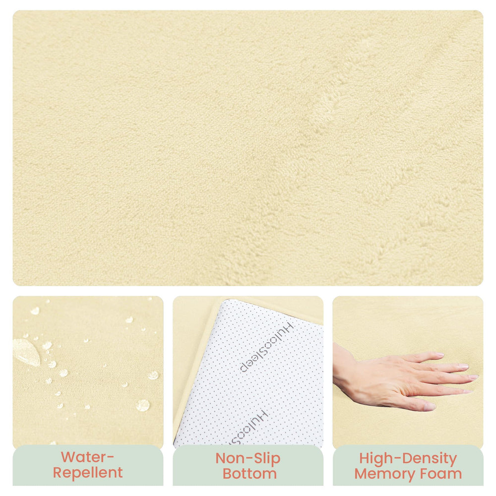 Huloo Sleep non-slip backing keeps the mat steady on hardwood floors.