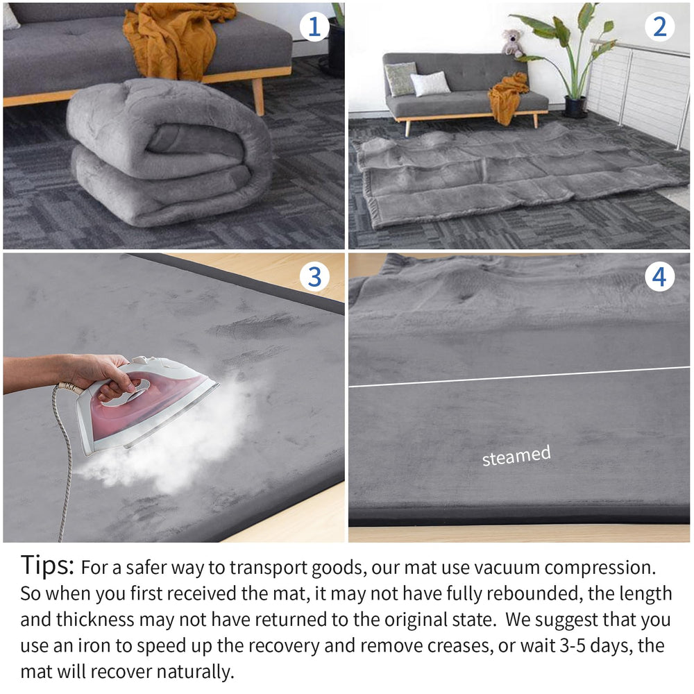 Tatami-style look of Huloo Sleep mat in a living room