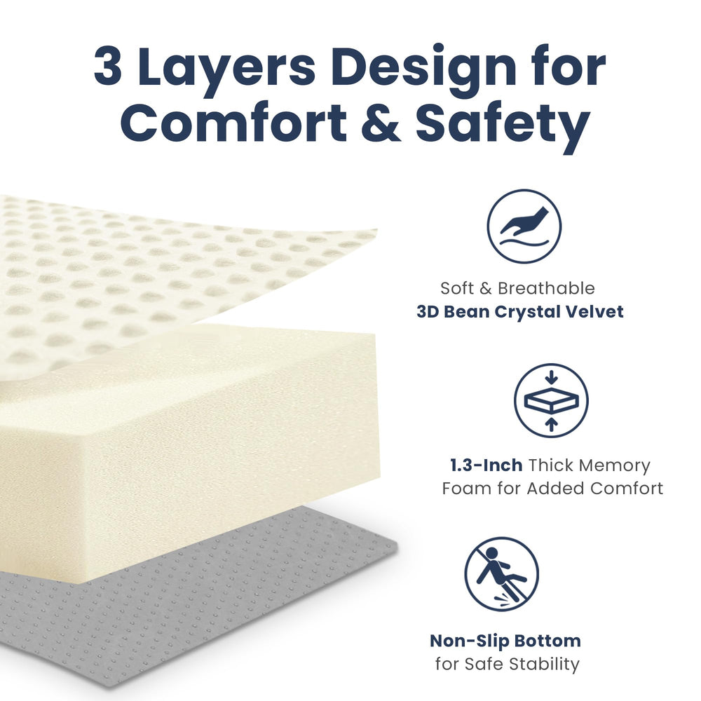 Huloo Sleep cream mat edges with extra-thick surface for soft landings