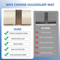 Huloo Sleep memory foam 1.3-inch cream surface provides cushioned safety on hard floors