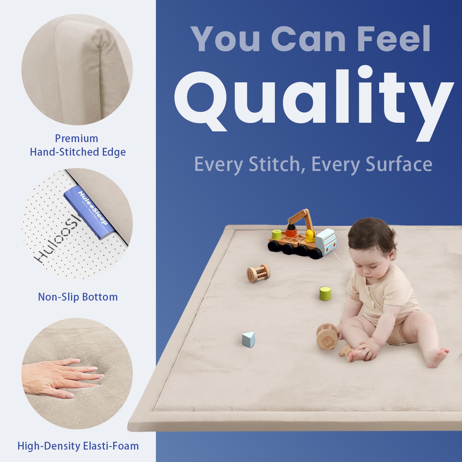 Huloo Sleep memory foam tummy time mat supports gentle practice.
