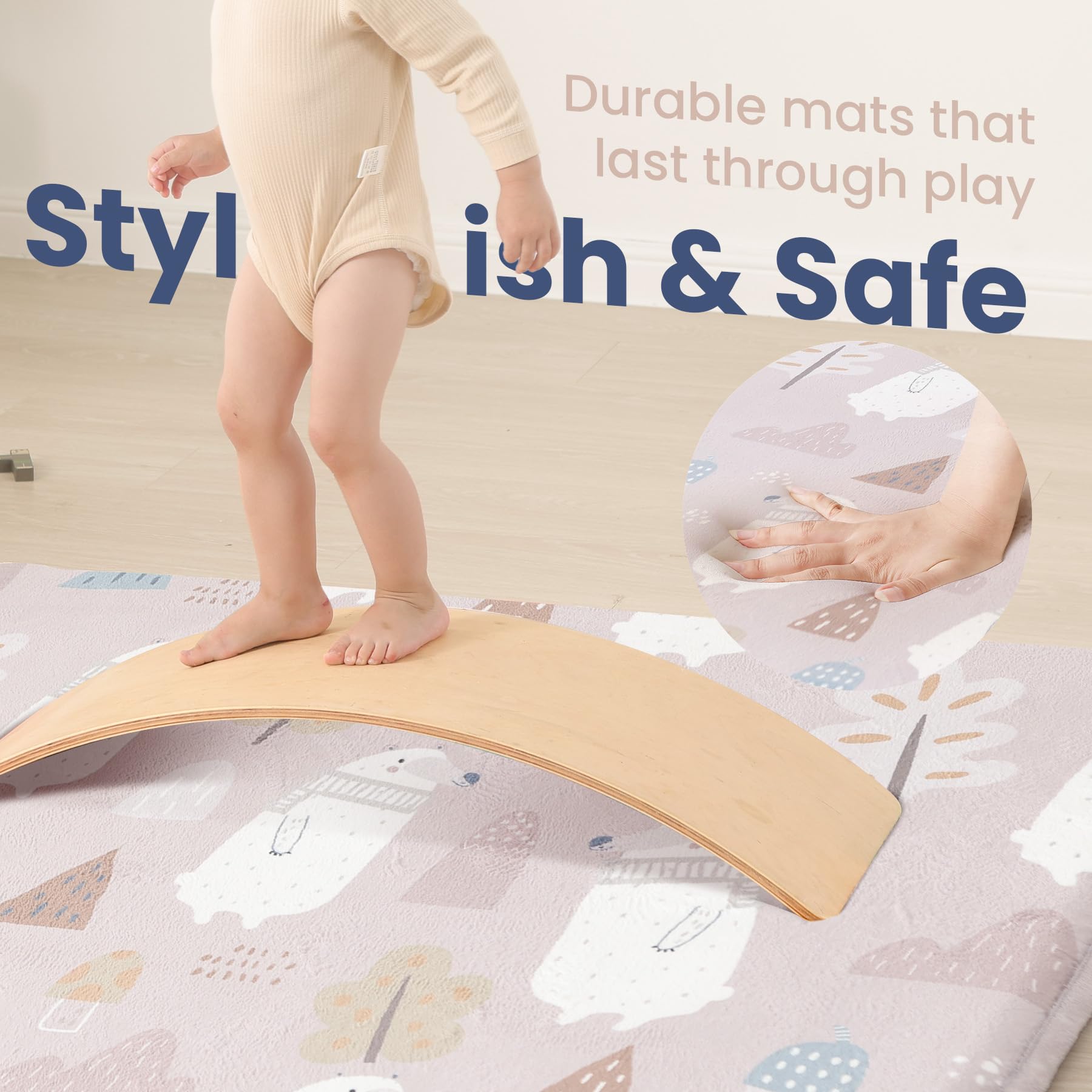 Huloo Sleep Non-slip backing keeps the mat stable during crawls.