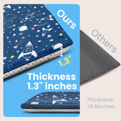 Huloo Sleep play mat with water-repellent coral velvet surface that cleans easily