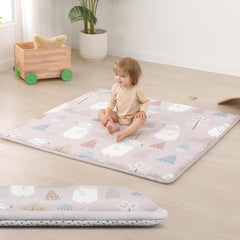 Huloo Sleep Polar Bear Play Mat, 50x50 inches, for roomy tummy time.