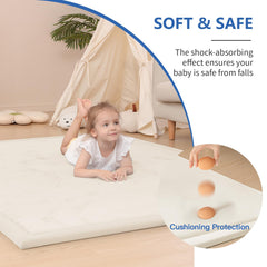 Huloo Sleep tatami-style cream mat blends with living room decor