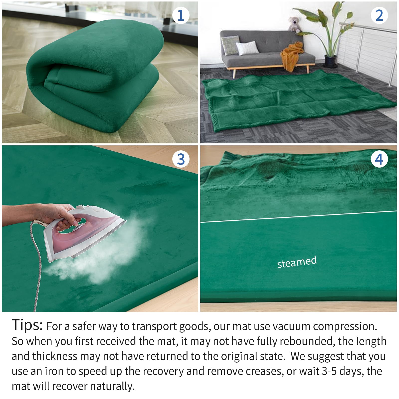 Huloo Sleep tatami-style living room mat blends with decor and cushions floors