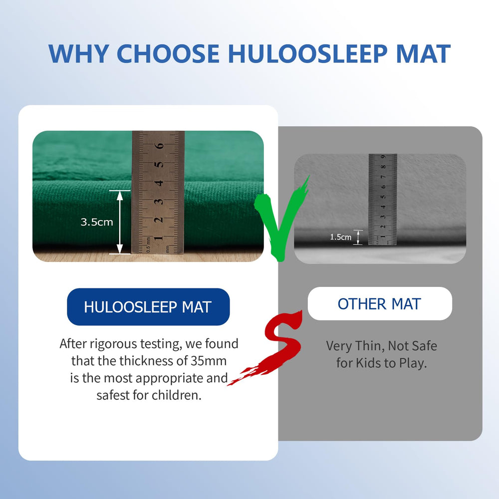 Huloo Sleep tummy-time friendly mat delivers a comfortable, even surface for babies