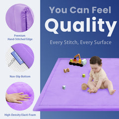 Huloo Sleep water-repellent cover keeps the play area cleaner between sessions.