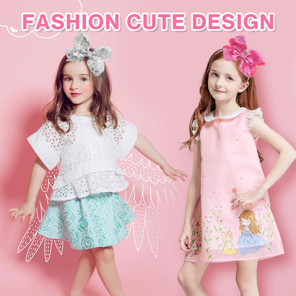 Hulyfw sparkly gold hair bows 4-inch clip adds subtle shine to daily looks.