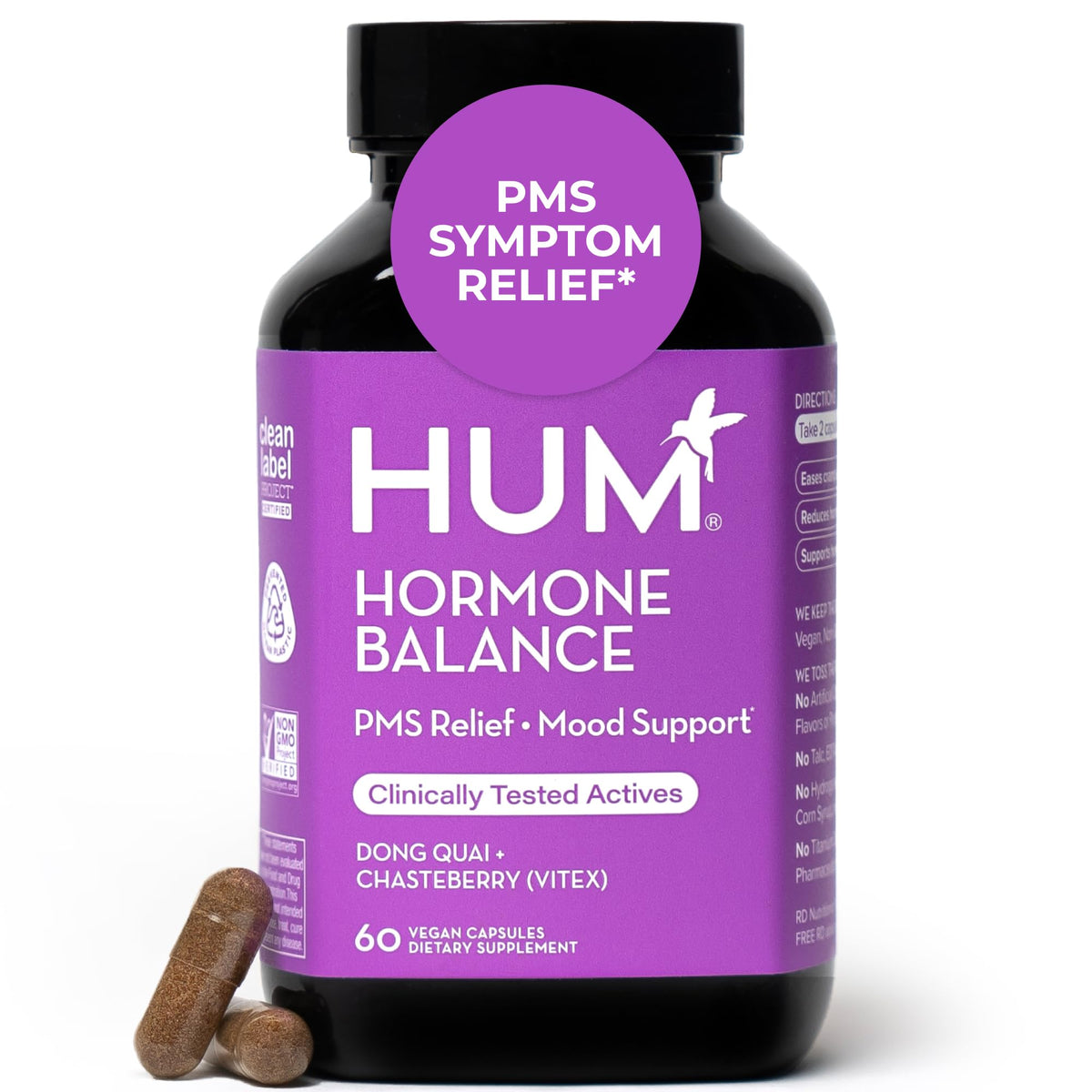 HUM Hormone Balance bottle with capsules for monthly support