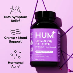 HUM Hormone Balance capsules ready for daily intake during cycles