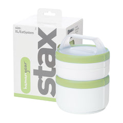 humangear Eat System XL white-green container front for easy lunch organization.
