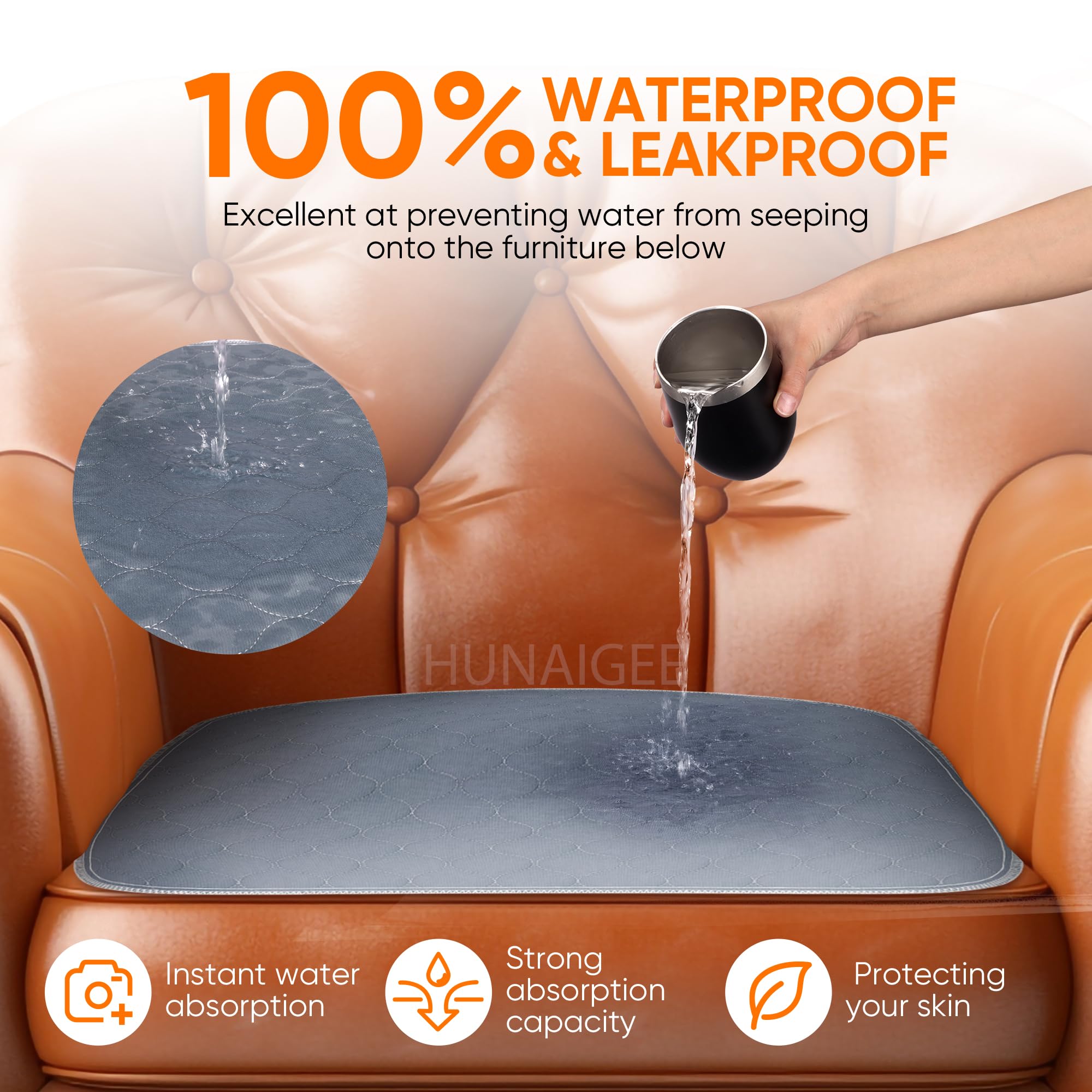 HUNAIGEE chair pad absorbent core locks in moisture for cleanliness