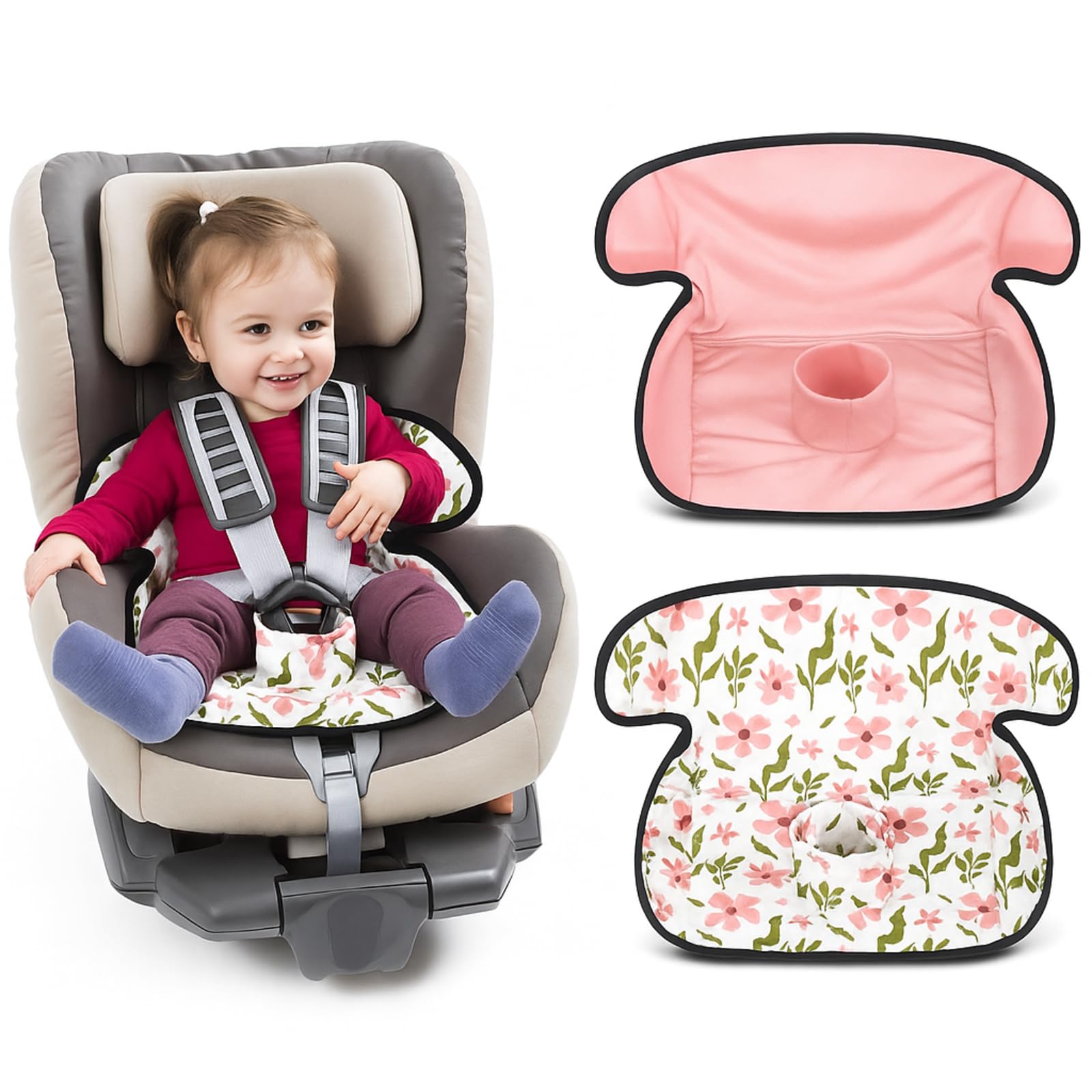 HunnmingRe floral car seat protector for potty training offers durable coverage for car trips.