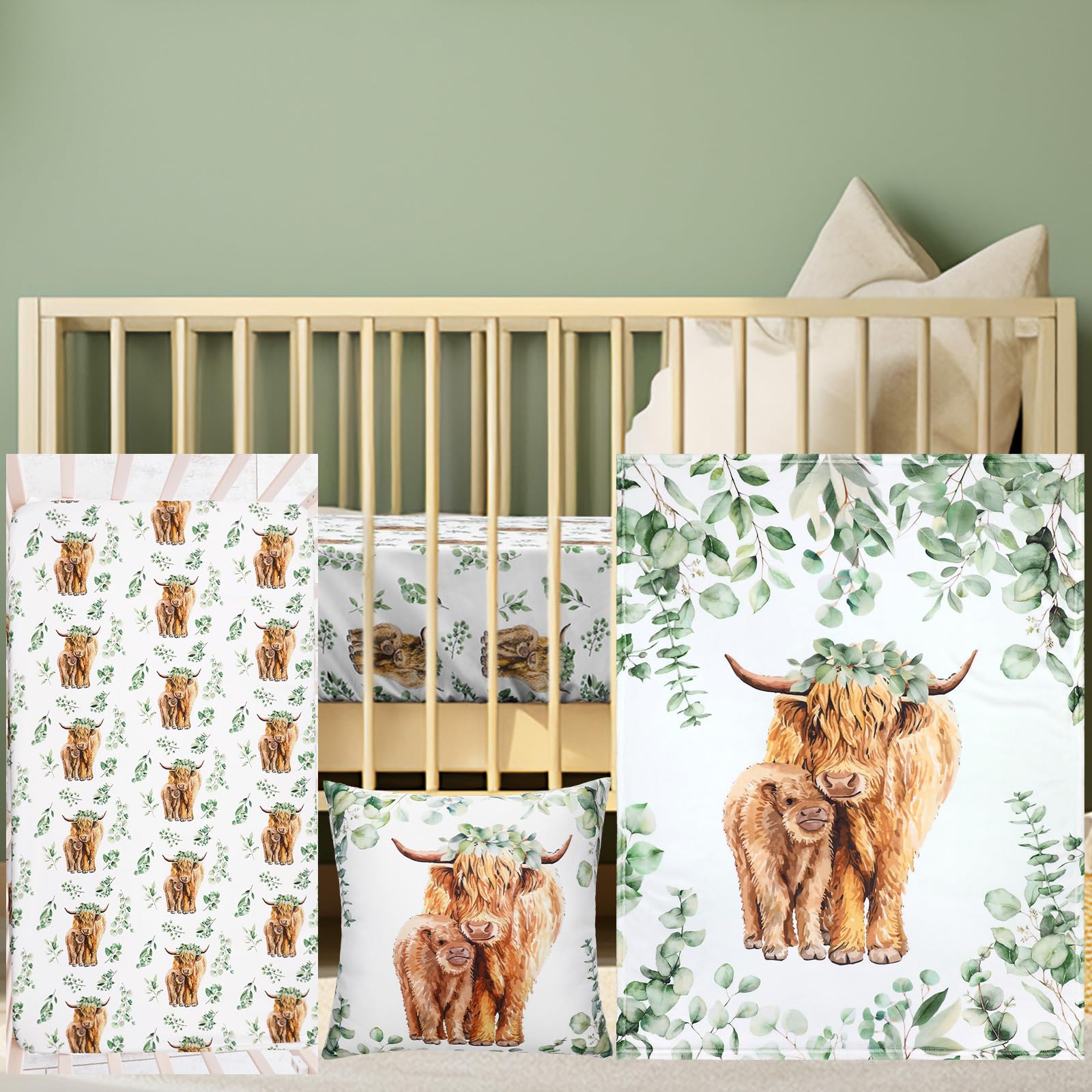 HunnmingRe Highland Cow baby blanket for cozy naps and gentle warmth.