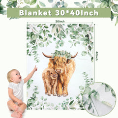 HunnmingRe Highland Cow fitted sheet ensures snug crib fit and easy care.