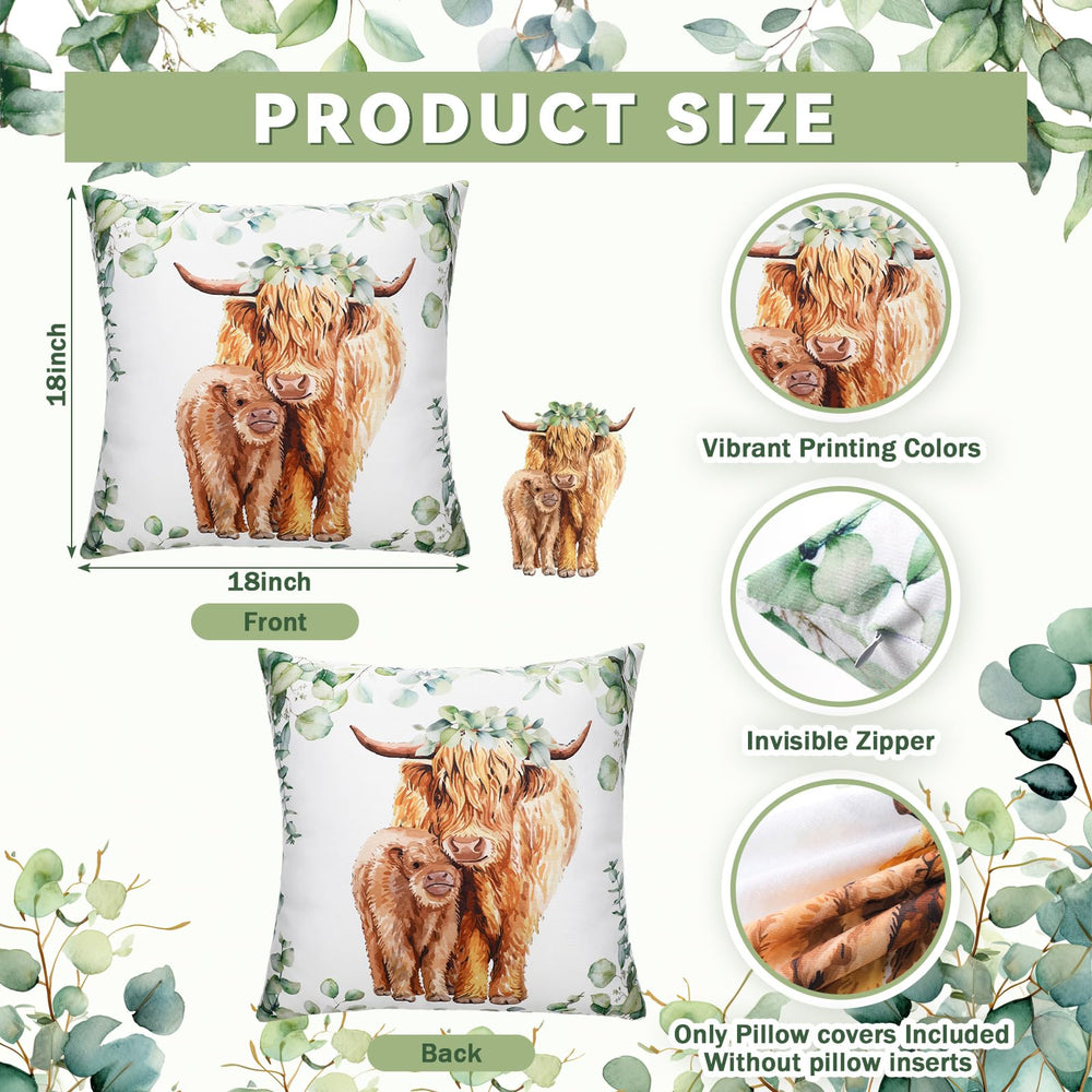 HunnmingRe Highland Cow pillowcase adds soft comfort for restful sleep.