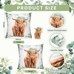 HunnmingRe Highland Cow pillowcase adds soft comfort for restful sleep.