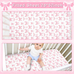 HunnmingRe pink bow pillowcase on crib pillow with soft texture
