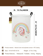 HUNRUNG canvas fabric laundry bin is lightweight and portable