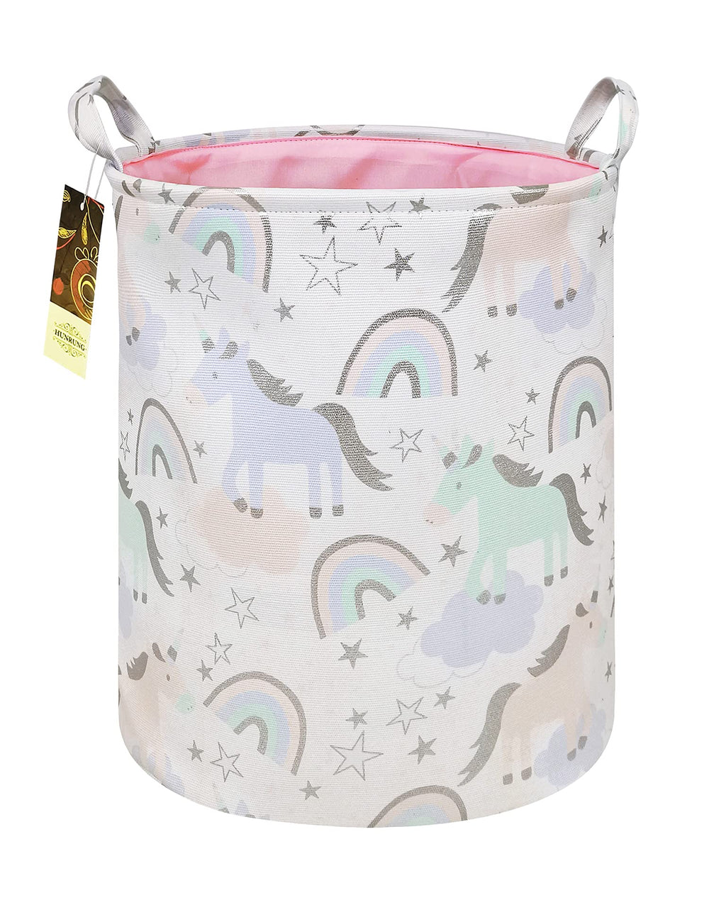 HUNRUNG unicorn-pattern large laundry hamper for toy organization in nursery