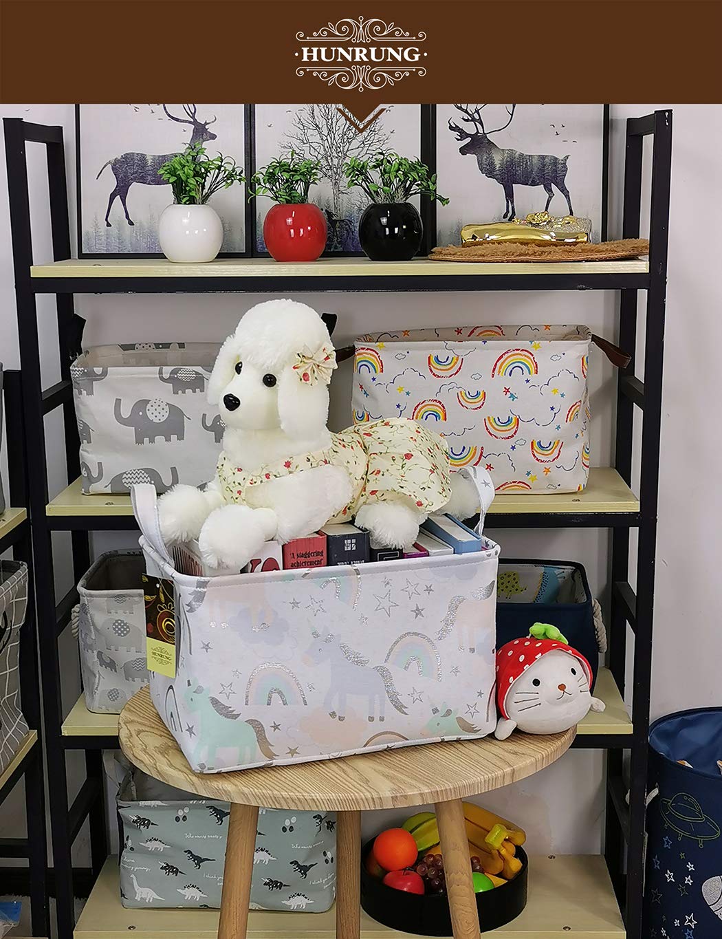 HUNRUNG durable polyester canvas with flax lining for durable, tidy storage.