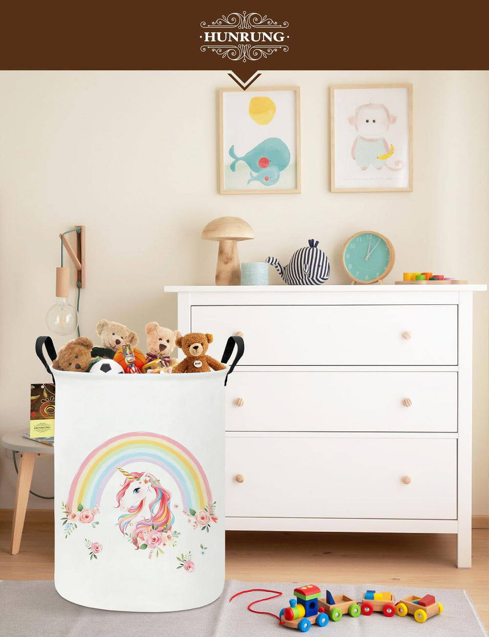 HUNRUNG nursery toy storage with charming pattern
