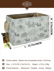 HUNRUNG canvas bin open view showing spacious interior for toys and books