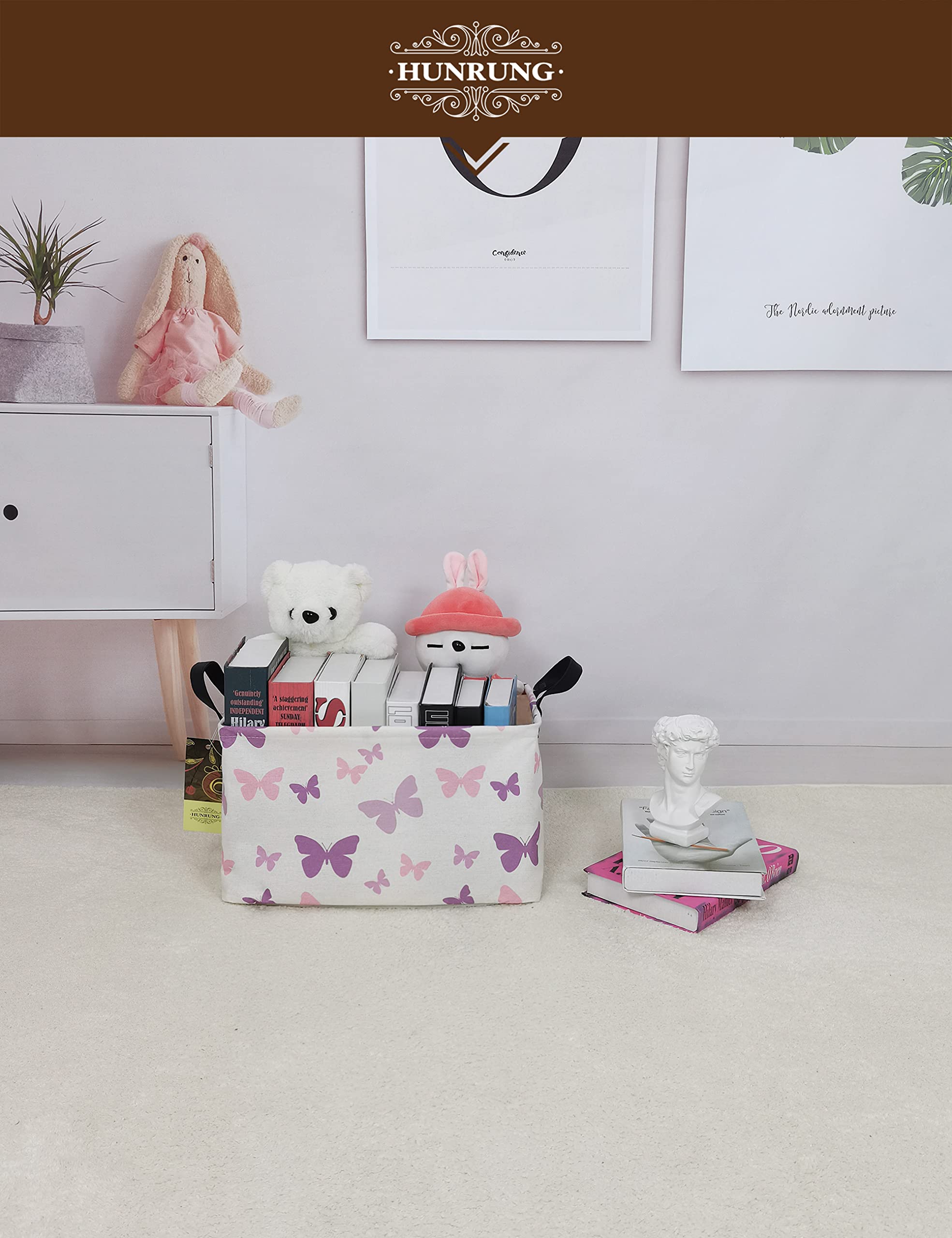 HUNRUNG rectangle storage basket laundry corner organization solution