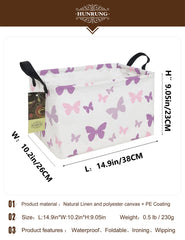 HUNRUNG rectangle storage basket durable material with polyester canvas and linen