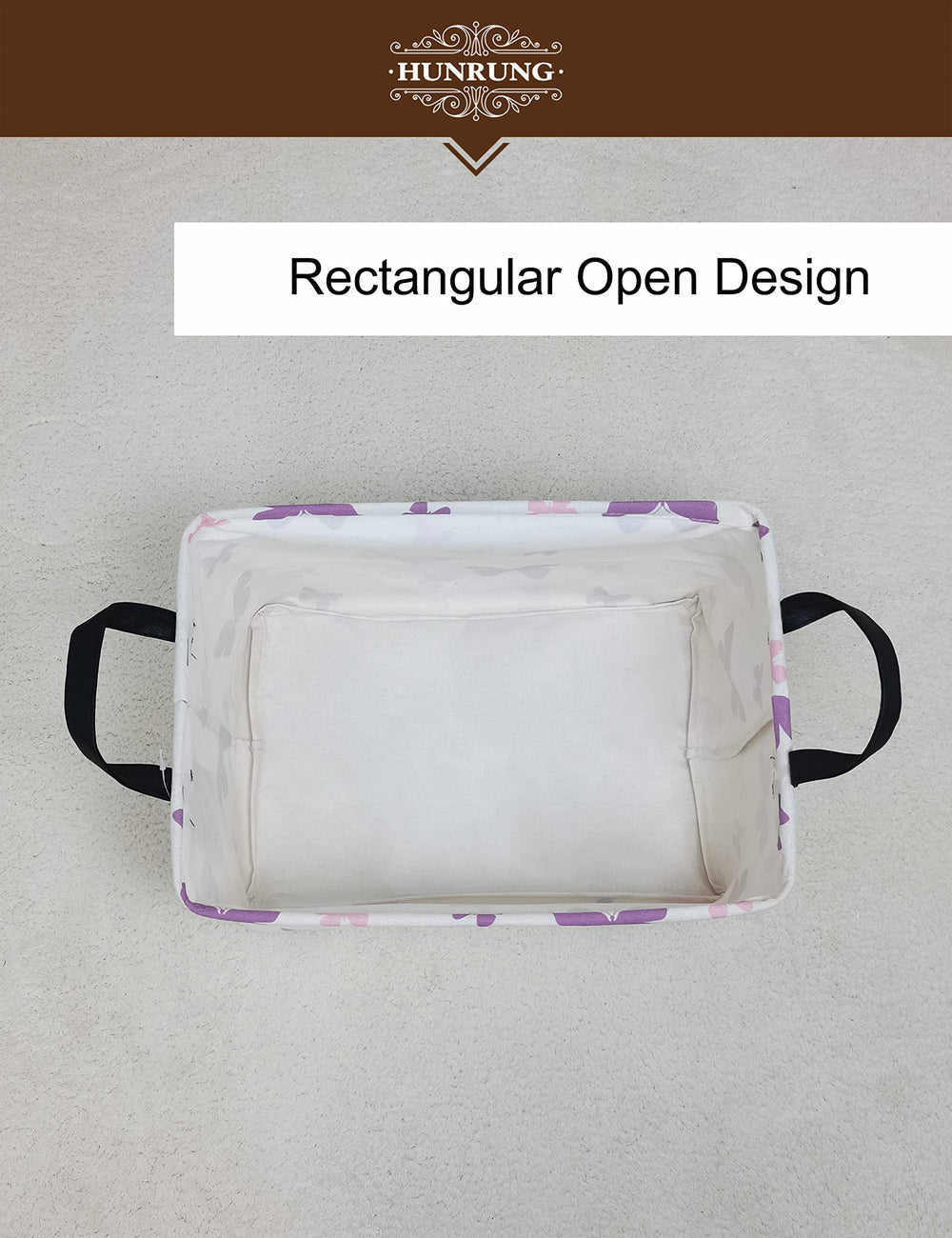 HUNRUNG rectangle storage basket room organization complements decor
