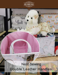 HUNRUNG spacious basket in living room for towels, blankets, and magazines.