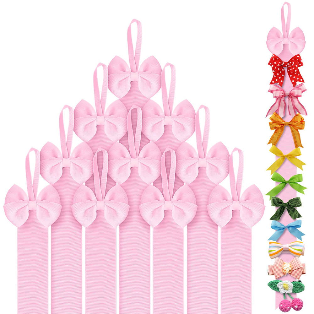Huquary pink long hair bow holder wall hanging keeps bows neatly organized