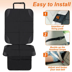 Husfunov protector with storage pockets keeps toys and snacks organized.