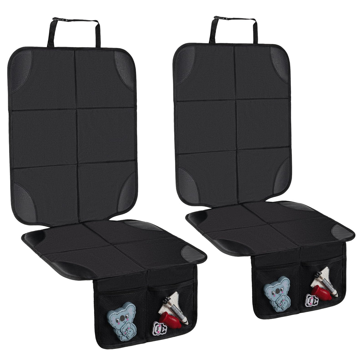 Husfunov car seat protector with thick padding for added comfort and upholstery protection.