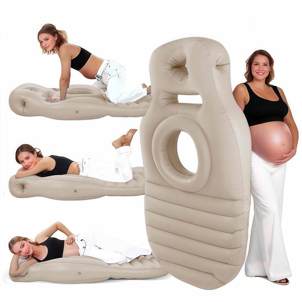 Hushblade pregnancy pool float with belly hole supports the belly and hips while lounging.