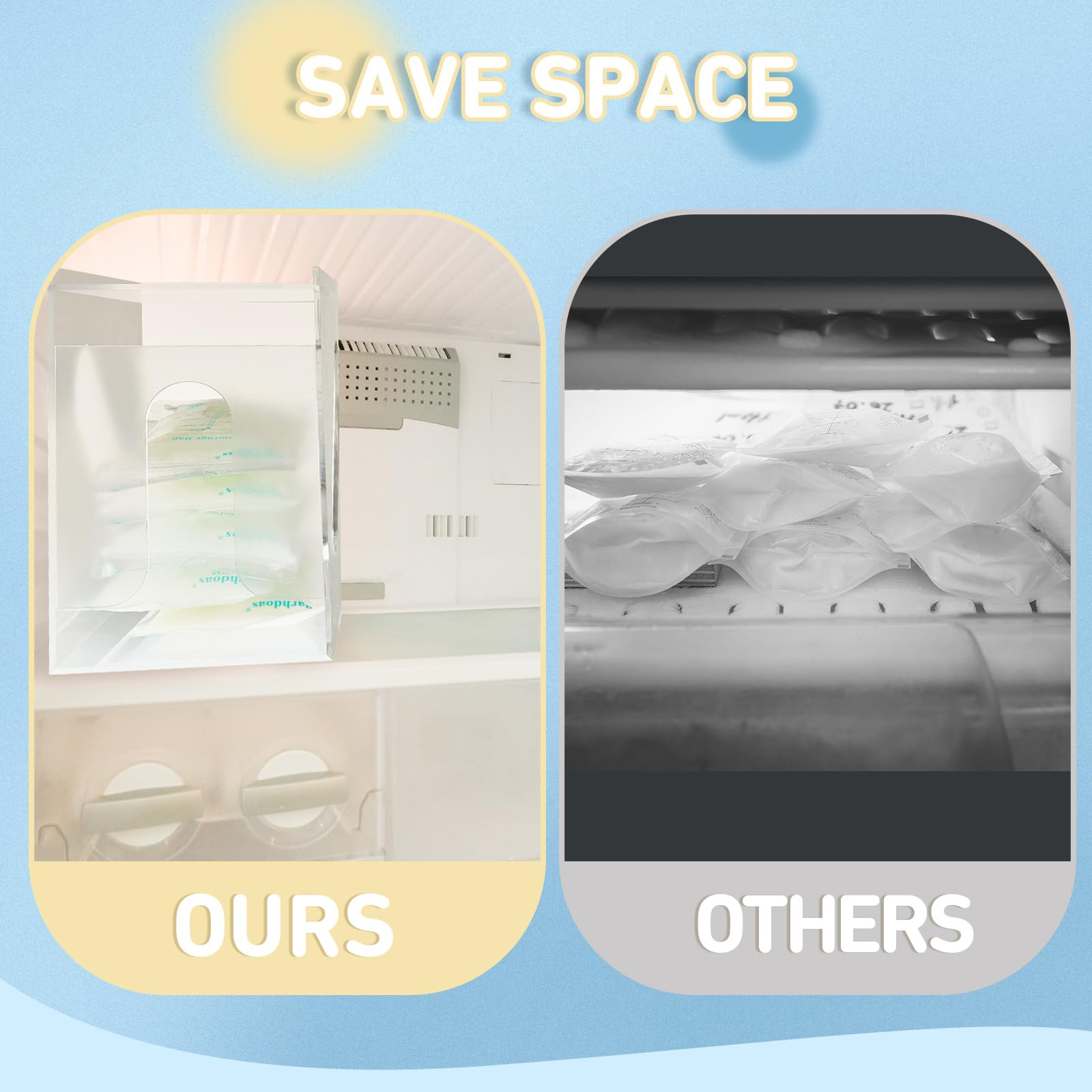 Hushee compact tray dimensions optimize freezer space while storing milk