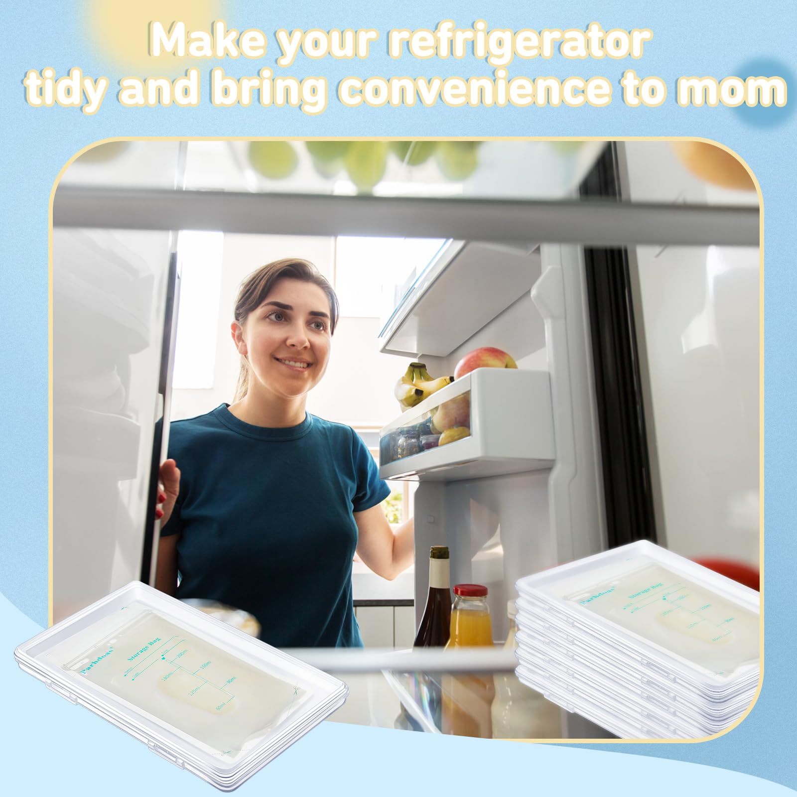 Hushee stackable design for flexible organization of breast milk