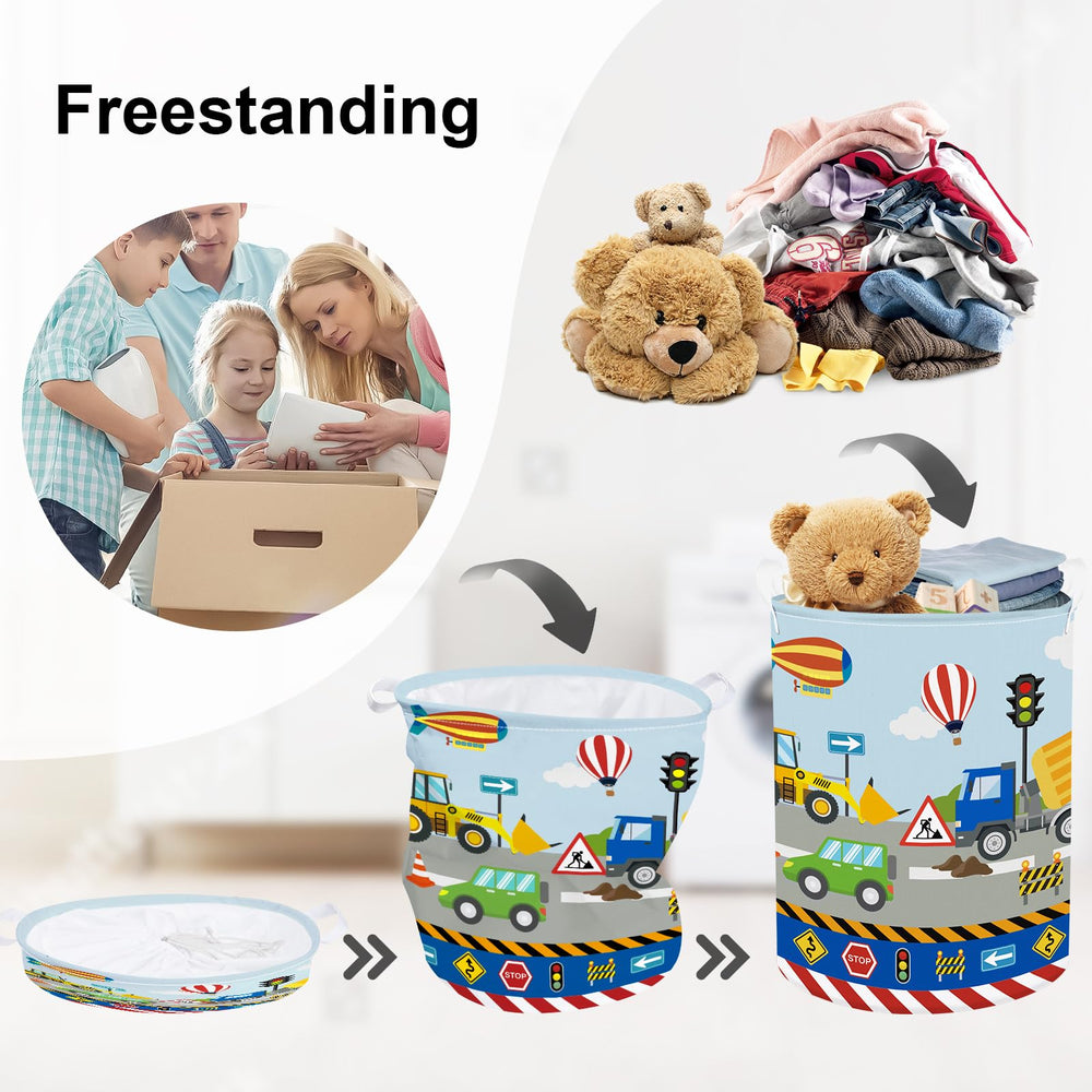 HUUMONSS 63L large capacity hamper ready to hold clothes and plush toys.