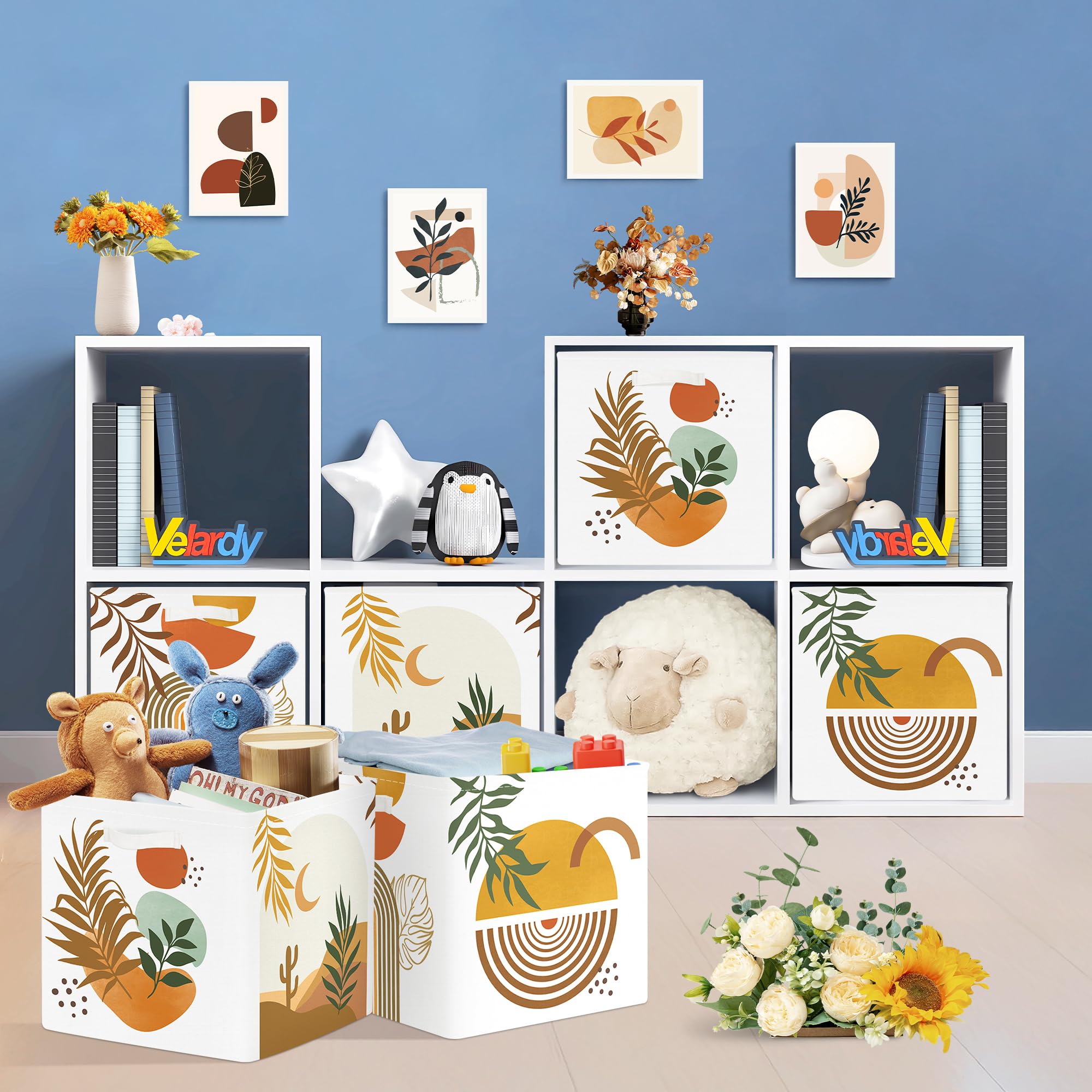 HUUMONSS fabric storage bin holds toys and books with easy-clean PE coating