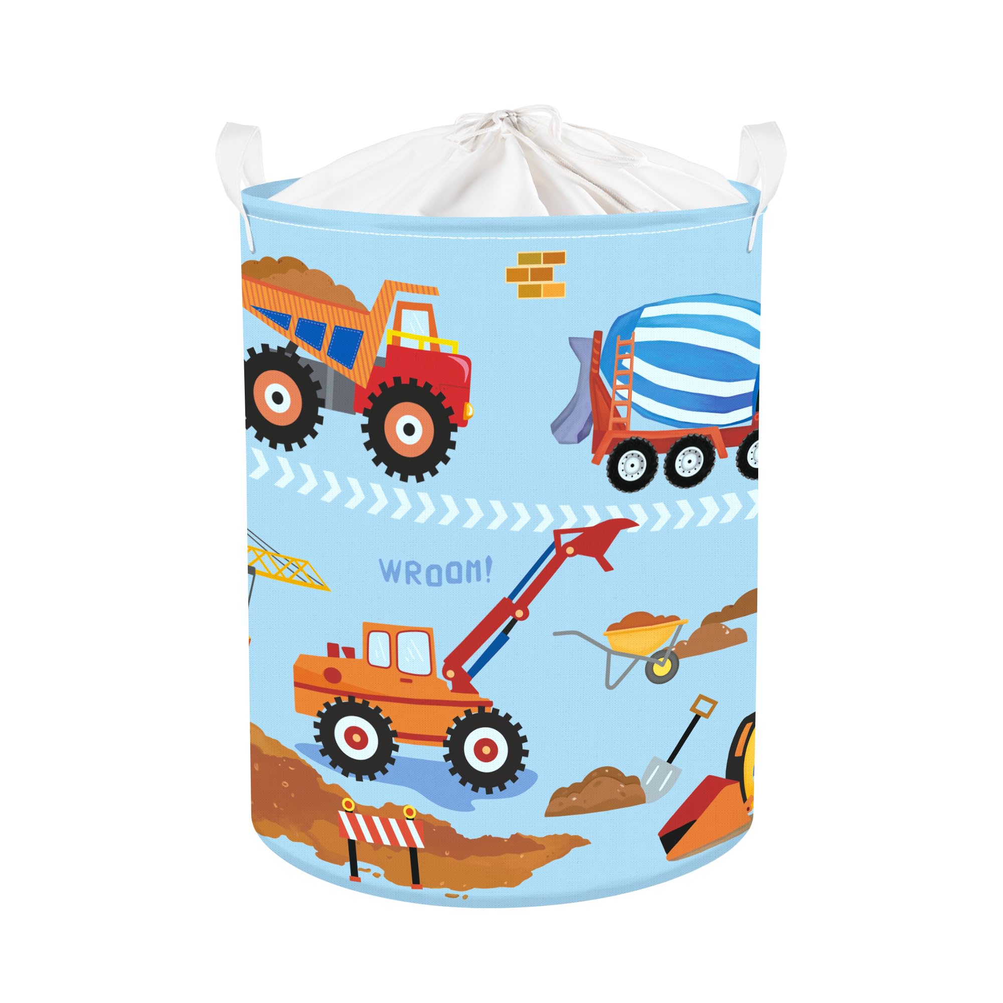 HUUMONSS construction vehicle basket open top aids quick toy cleanup.